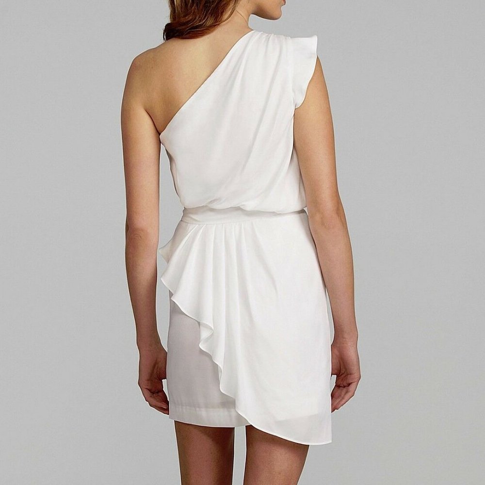 BCBGeneration Ruffled One Shoulder Cocktail Dress